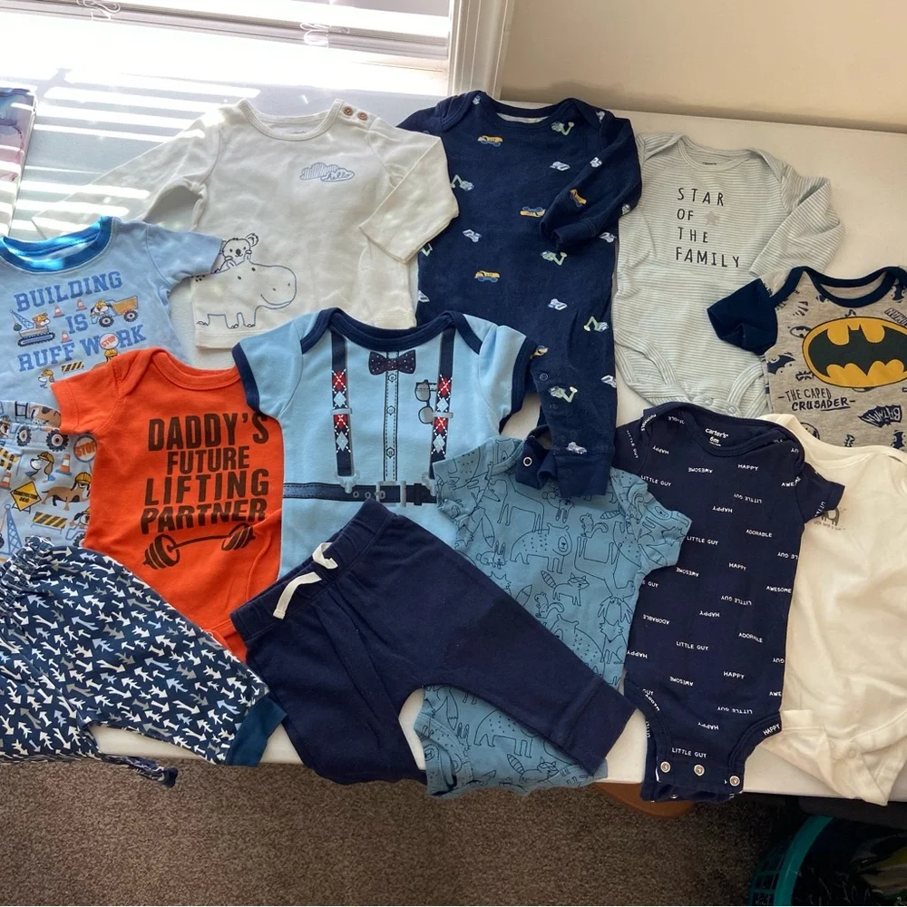 EUC Carter’s Children’s Place‎ baby boy’s 6-9 months jumper onesie pajamas pants